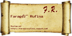 Faragó Rufina névjegykártya